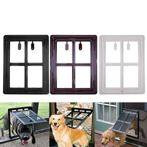 Plastic Pet Cat Puppy Dog Gates Door Safe Flap Door Mesh Window Gate Dog Flap Wall Mount Pet Door For Pets Supplies